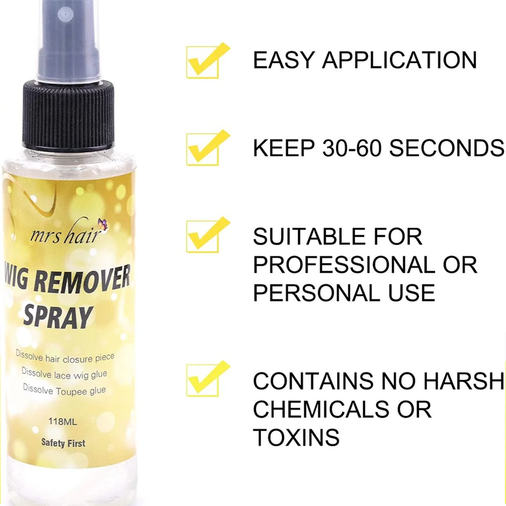 Hair Glue Remover Lace Wig Glue Remover for Tape Hair Extension 118ml Transparent Wig Glue Remover for Removing Tape Glue