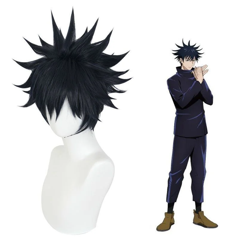 Jujutsu Kaisen Fushiguro Megumi Cosplay Wig Synthetic Short Straight Wig Anime Coser Cute Girl High Quality Wig Halloween Party