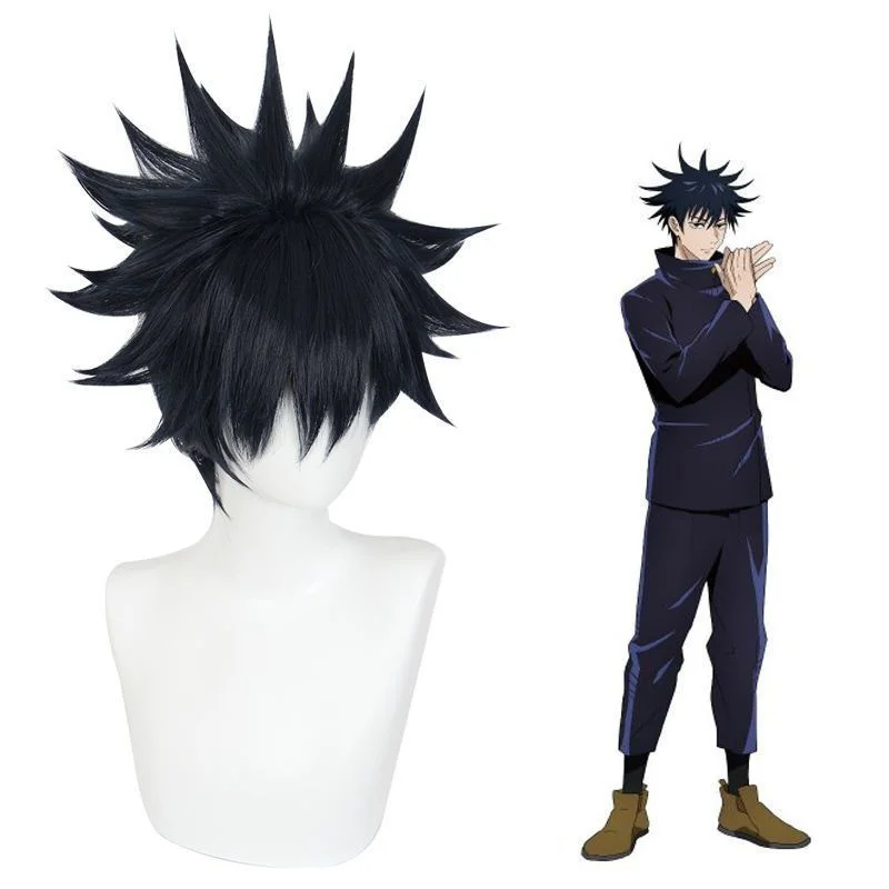 Jujutsu Kaisen Fushiguro Megumi Cosplay Wig Synthetic Short Straight Wig Anime Coser Cute Girl High Quality Wig Halloween Party