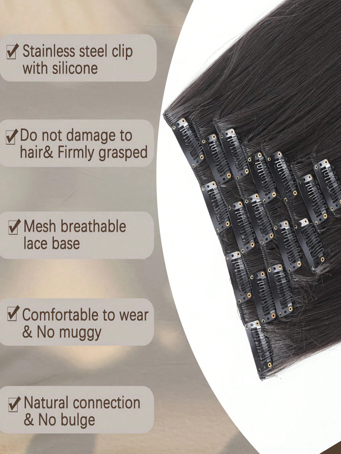 Synthetic Straight Hair Clip In Hair Extensions 7PCS Set Corn 24inch Long Clip On Hairpiece Corn Wavy Style For Women Girls
