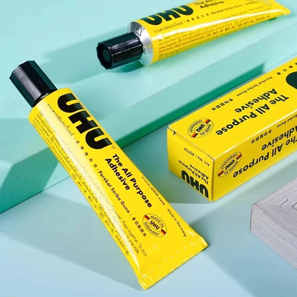 7ml/20ml/35ml/60ml German UHU Soft Clear Glue Strong Adhesive For Wig Lace Fabric Leather Wood Metal Paper Ceramic DIY Craft
