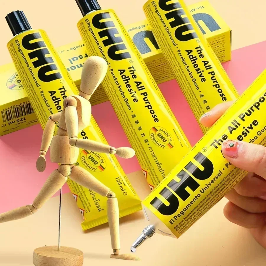 7ml/20ml/35ml/60ml German UHU Soft Clear Glue Strong Adhesive For Wig Lace Fabric Leather Wood Metal Paper Ceramic DIY Craft