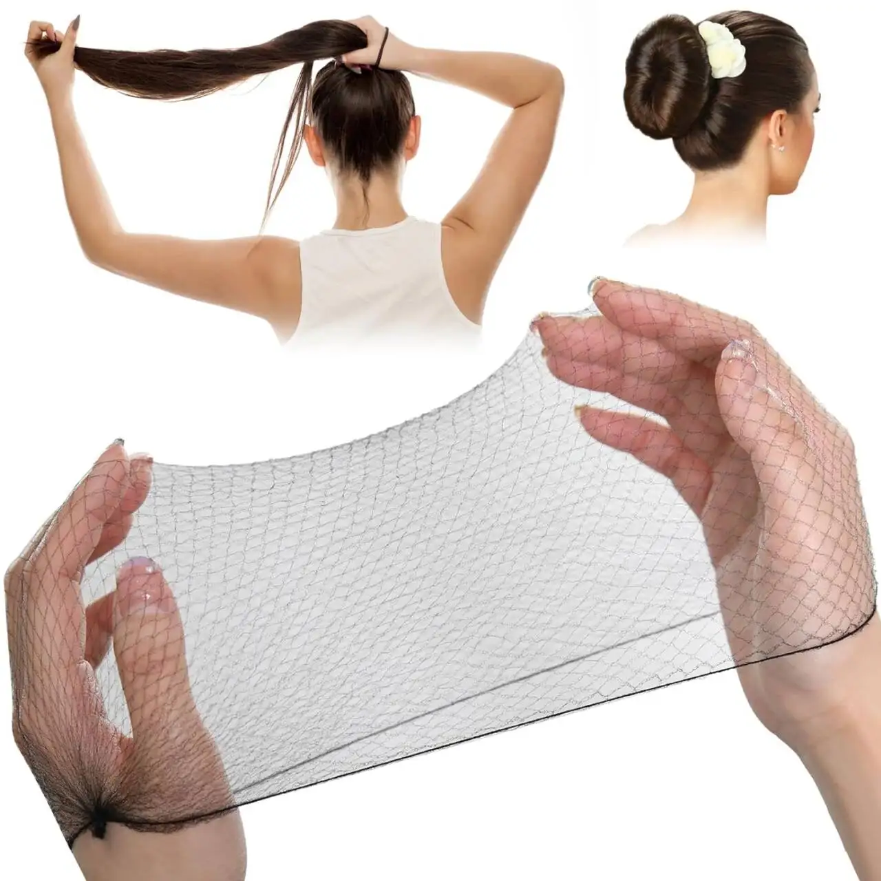 10/100Pcs Nylon Hair Net Star Dance Recital Buns / Hair Extension Weaving Cap Hairnets