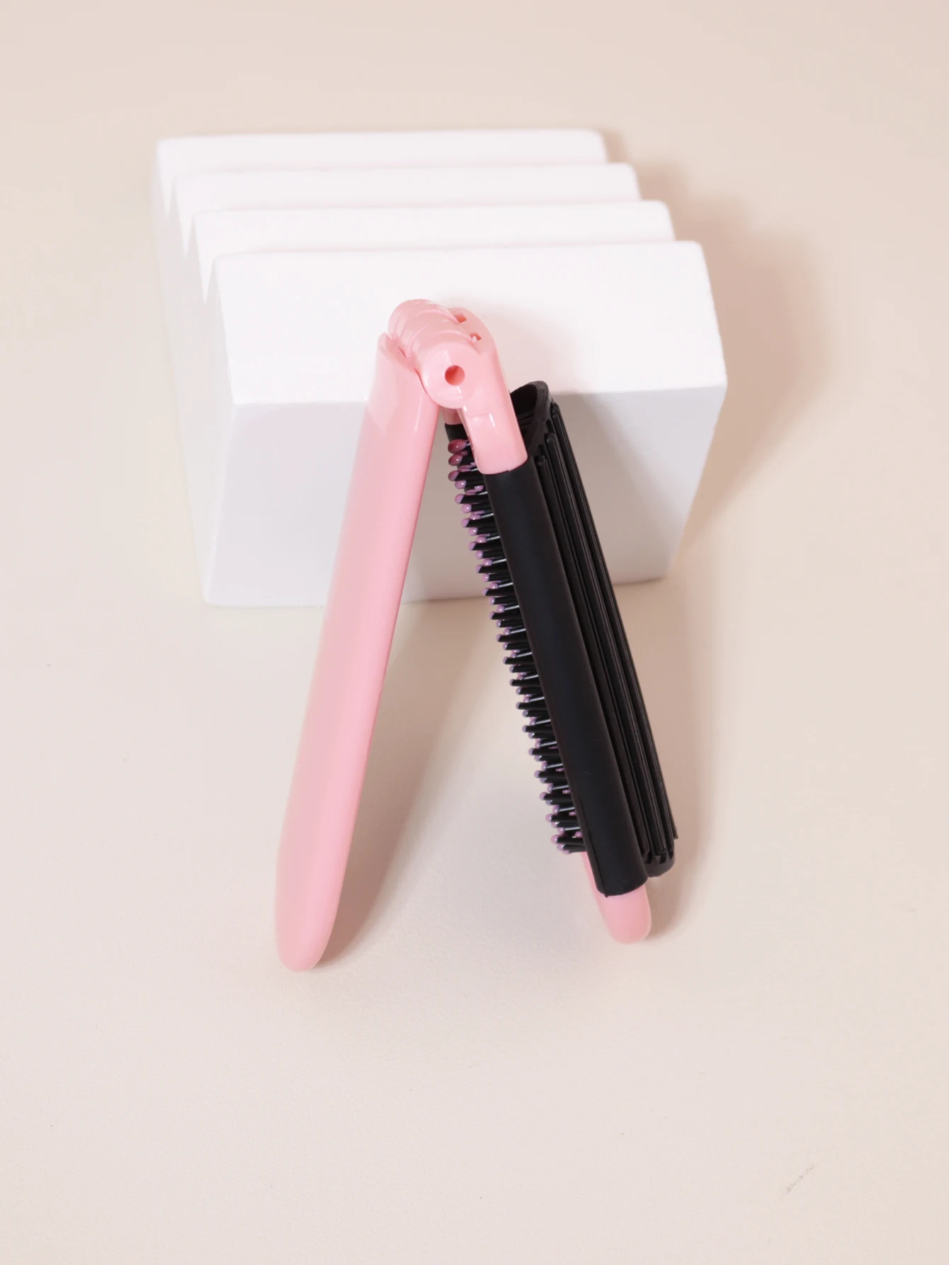 1pc portable mini foldable anti-static massage mirror hair comb travel girl with mirror foldable comb Special for real hair wigs