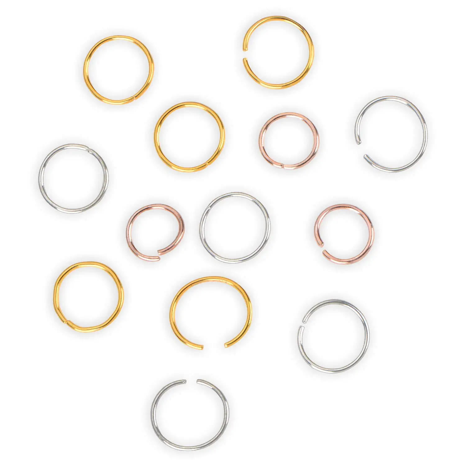 100Pcs 12mm Golden/Sliver/Rose Red Color Hair Rings Hair Clips Loop for Women Girls DIY Hair Accessories Dreadlock
