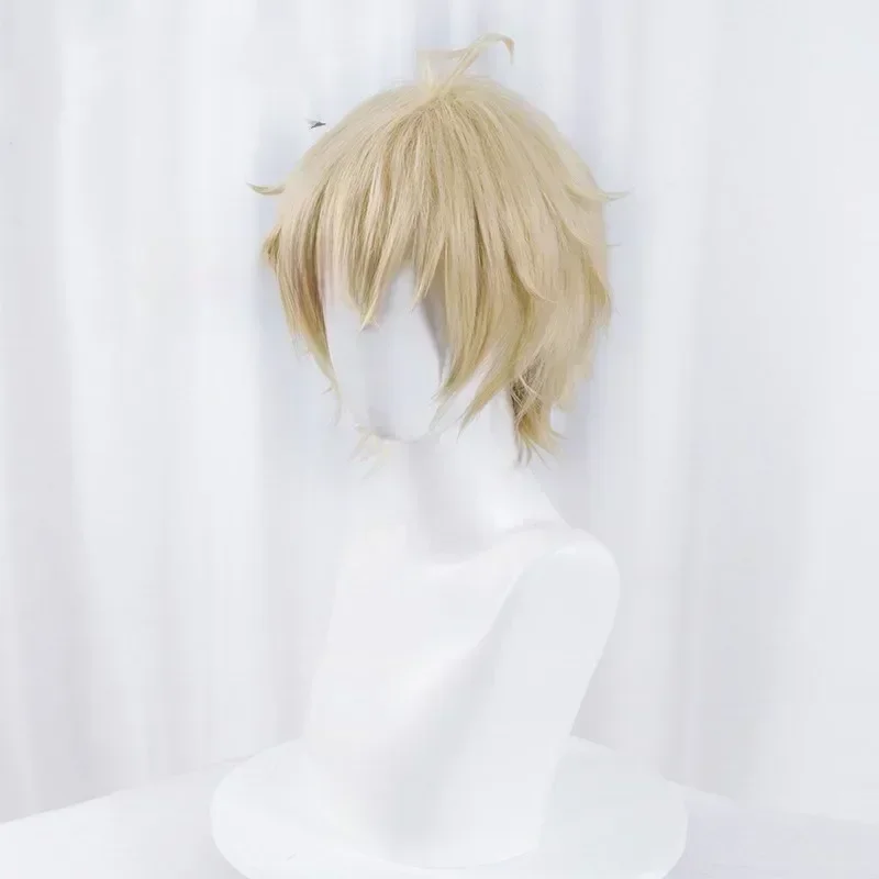 Mikaela Hyakuya Cosplay Wig Men Short Light Blond Wig Cosplay Anime Cosplay Wigs Heat Resistant Synthetic Wigs
