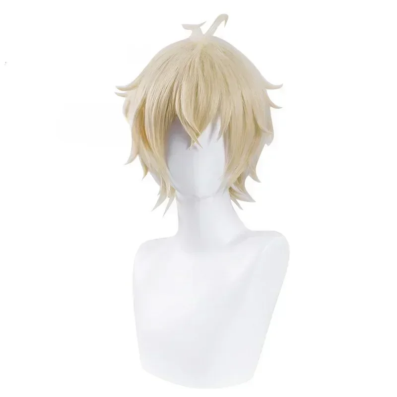 Mikaela Hyakuya Cosplay Wig Men Short Light Blond Wig Cosplay Anime Cosplay Wigs Heat Resistant Synthetic Wigs