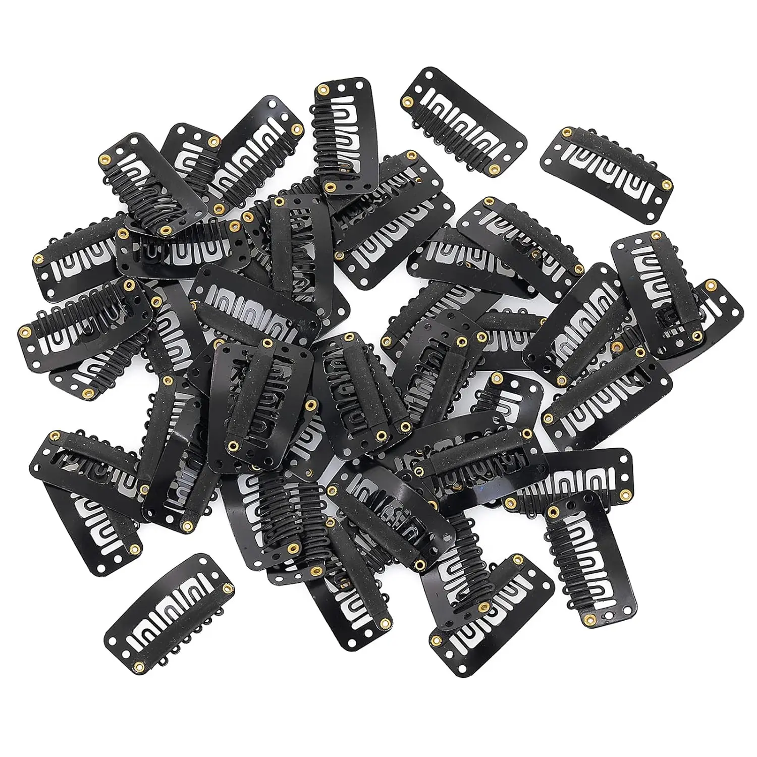20-200Pcs Snap Wig Clips 6-Teeth U-shape Hair Extension Clips to Secure Wig With Silicon Rubber Wig Clips