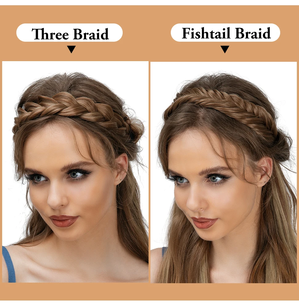 Synthetic Premium Adjustable Handmade Braided Elastic Band Hair Fashion Braiding Hair Headband Headwear For Women