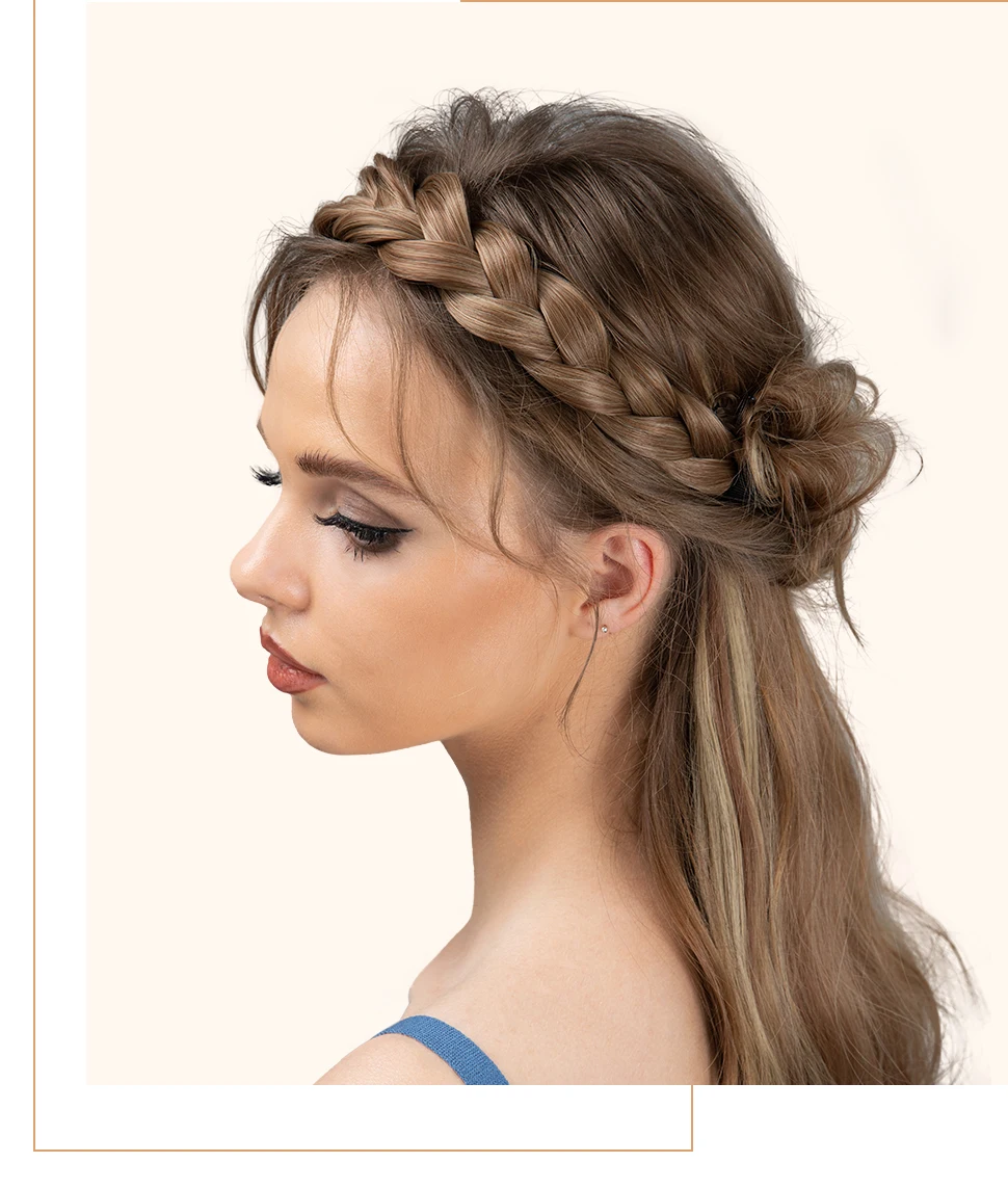 Synthetic Premium Adjustable Handmade Braided Elastic Band Hair Fashion Braiding Hair Headband Headwear For Women