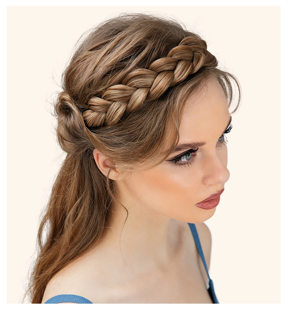 Synthetic Premium Adjustable Handmade Braided Elastic Band Hair Fashion Braiding Hair Headband Headwear For Women