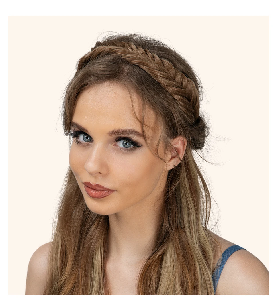 Synthetic Premium Adjustable Handmade Braided Elastic Band Hair Fashion Braiding Hair Headband Headwear For Women