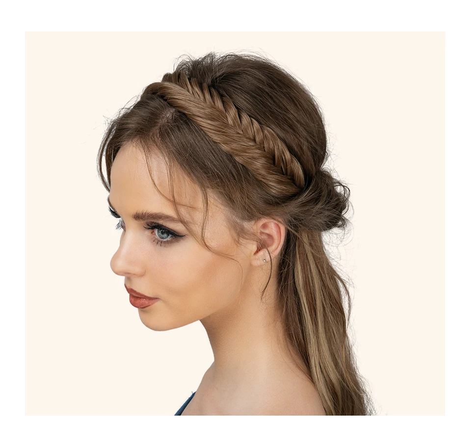 Synthetic Premium Adjustable Handmade Braided Elastic Band Hair Fashion Braiding Hair Headband Headwear For Women