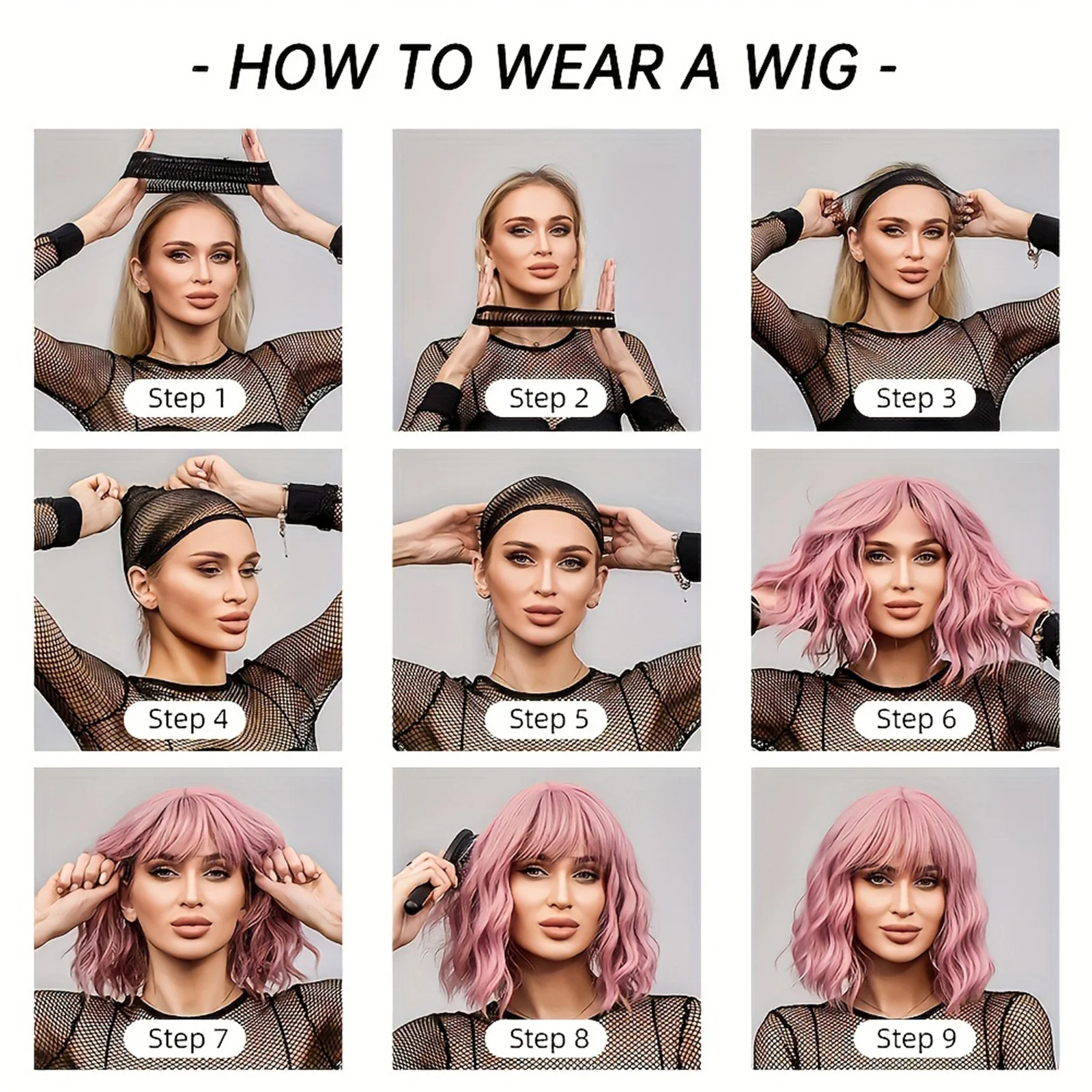 Short Straight Synthetic Wig Gray Blonde Ombre Heat Resistant Fiber Natural Looking Daily Wear Party Cosplay for Women Daily