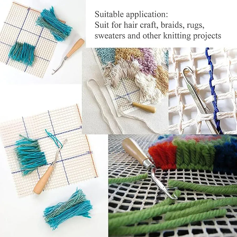 5pcs/Set  Crochet Dreadlock Hook Needles Dreadlock Tool Plastic & Wood Hair Weaving Crochet Needles Dreading Latch Hooks Craft