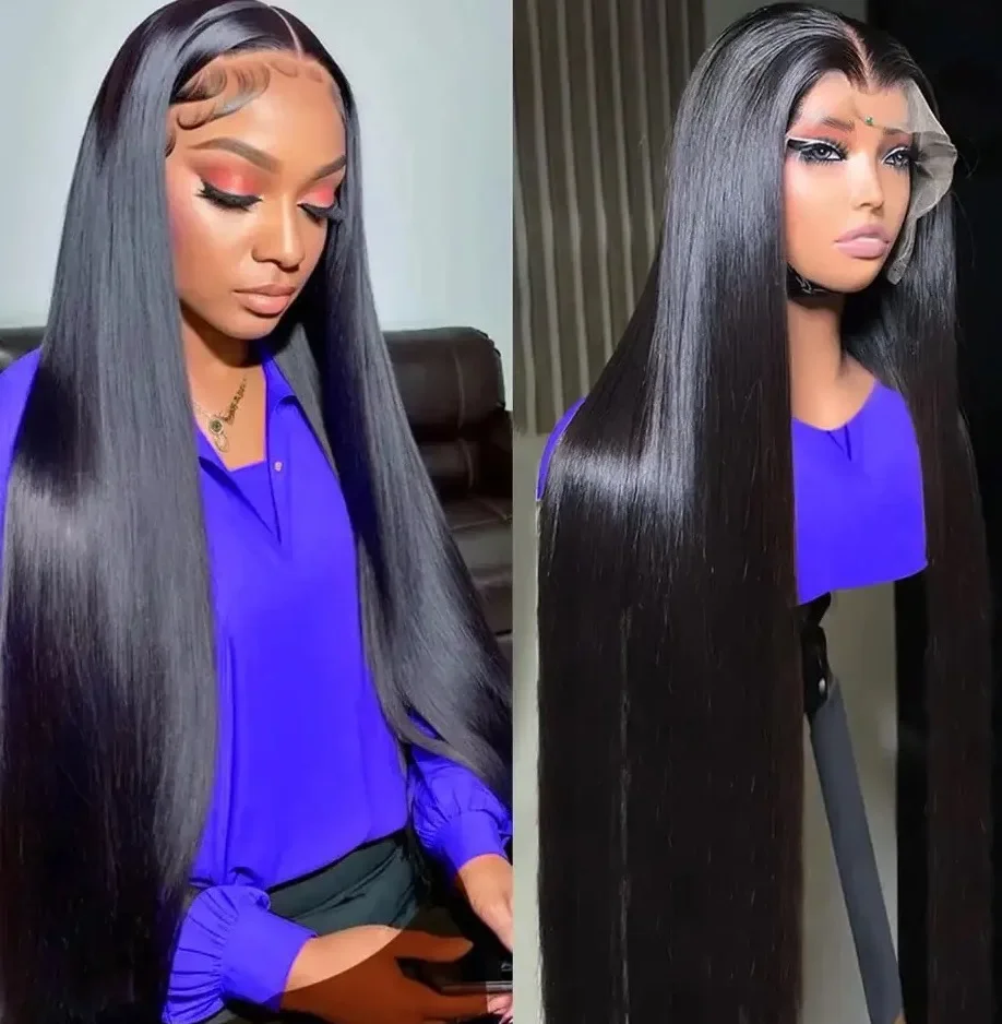 Straight Soft Hair 13X4X1 Lace Front Synthetic Wig For Women Natural Hairline Baby Hair Preplucked Bleach Knots Cosplay Glueless