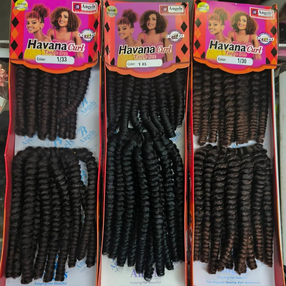 Havanna Curl Braids 8 Inch Synthetic Short Spring Twist Crochet Hair Pre Twisted Braids Hair Extensions for Women 235g/packs