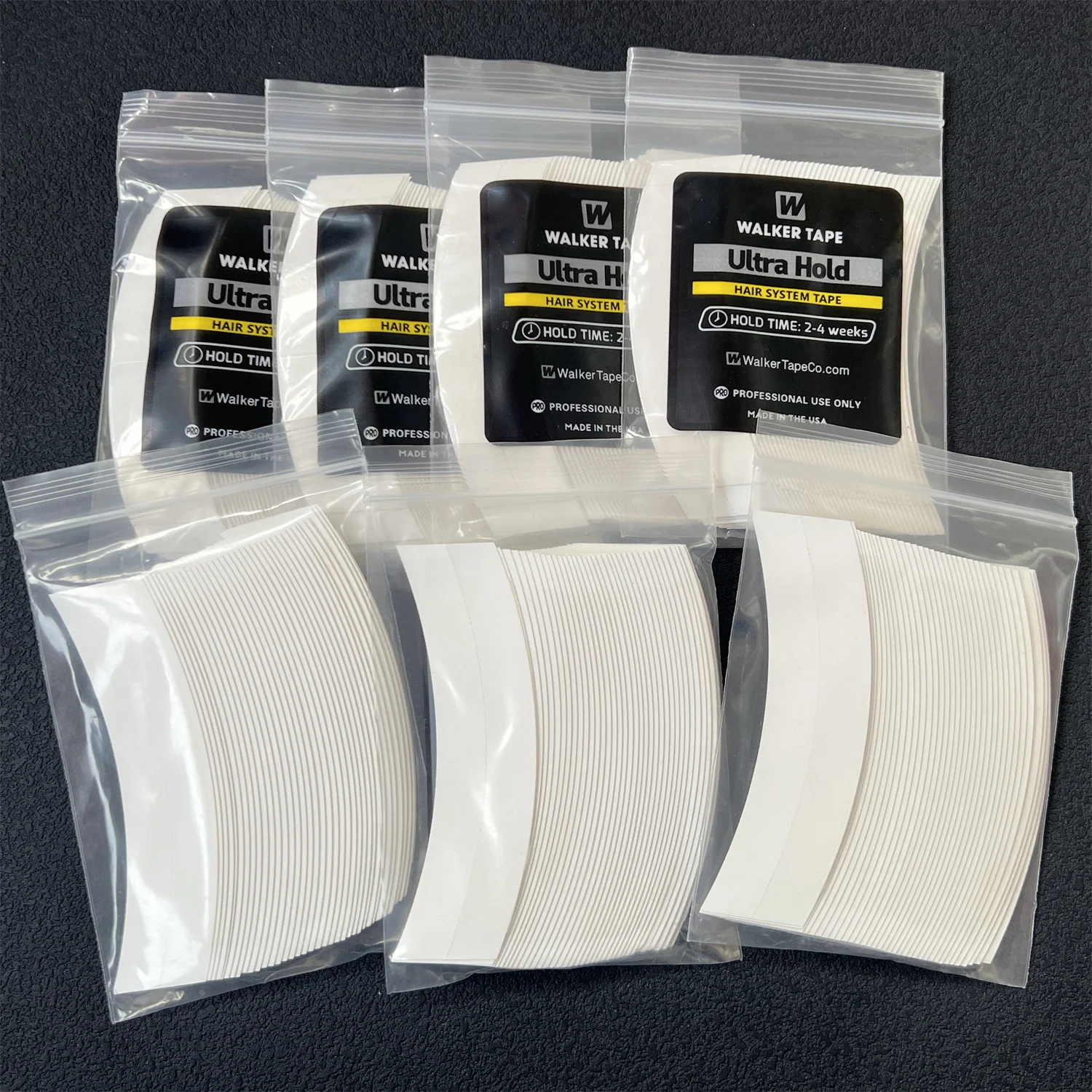 36pcs Curved Walker Tape Double-Sided Ultra Hold Tape Hair System Tape Hold Bonding Glue for Salon Lace System and Men's Toupee