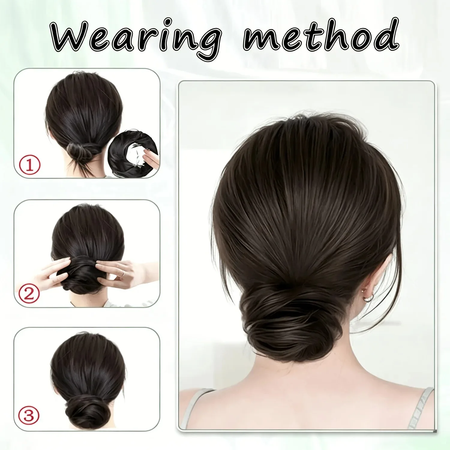 Synthetic Chignon Wig Hair Bun Extensions Retractable Bun Hairpiece Straight Donut Chignon Updo Hair for Women All Occasions Use