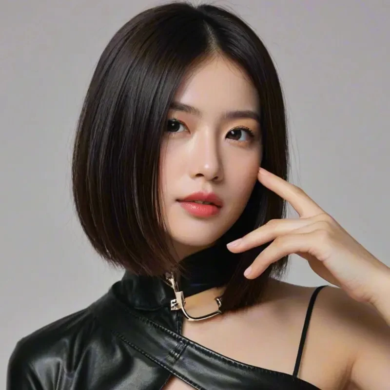 Short Bob Hairstyle Synthetic Wig for Halloween Party Cosplay Role-Playing Wig Daily High-Temperature Hair Accessory Set