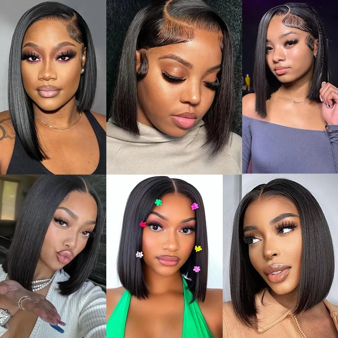 Straight 13x4 Bob Wig Human Hair 200 Density Transparent Lace Frontal Wig 100% Brazilian Human Hair 4x4 5x5 HD Lace Closure Wigs