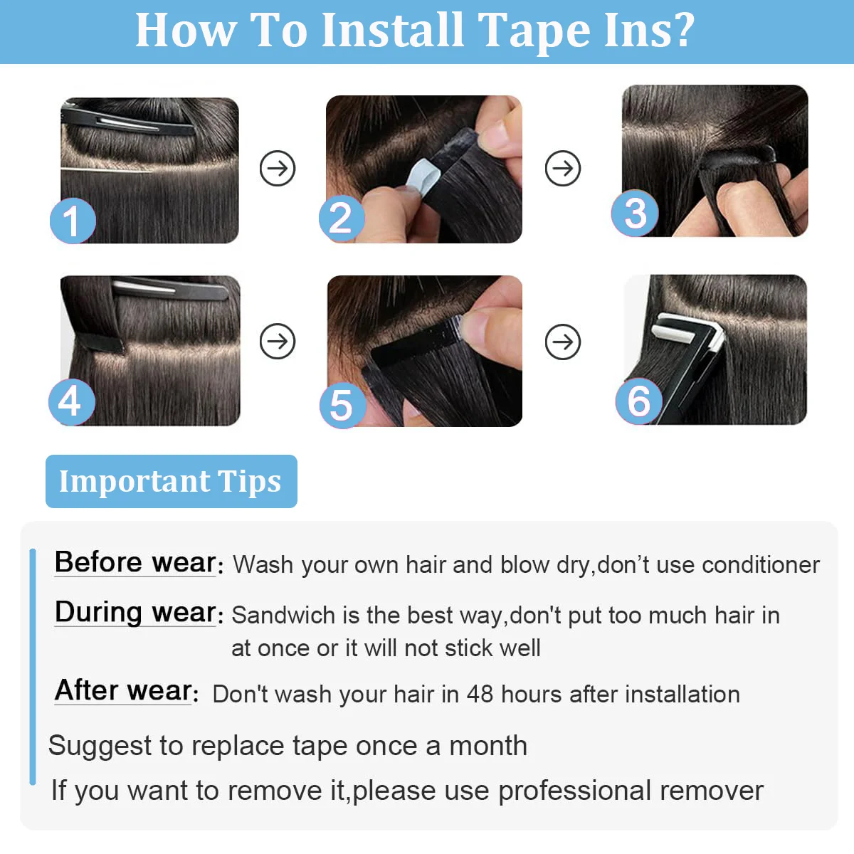 Tape In Kinky Straight Human Hair Extensions Brazilian Hair Adhesive Extensions Skin Weft Black 100% Real Human Hair for Women