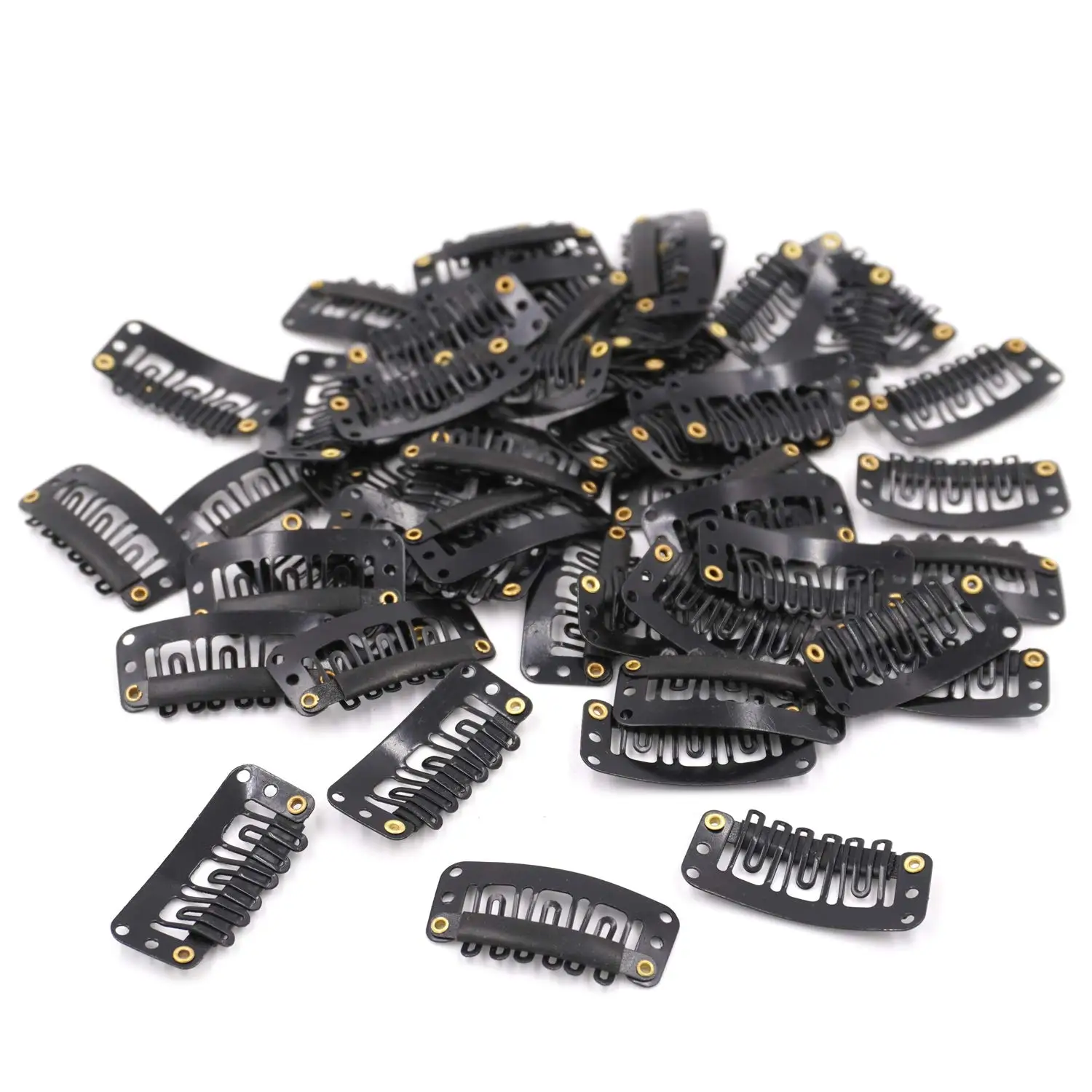 10/30/50PCS Clip In Hair Extension Wig Clips For Human Hair Bangs Snap Hair Clips For Extensions Metal Comb For Closure