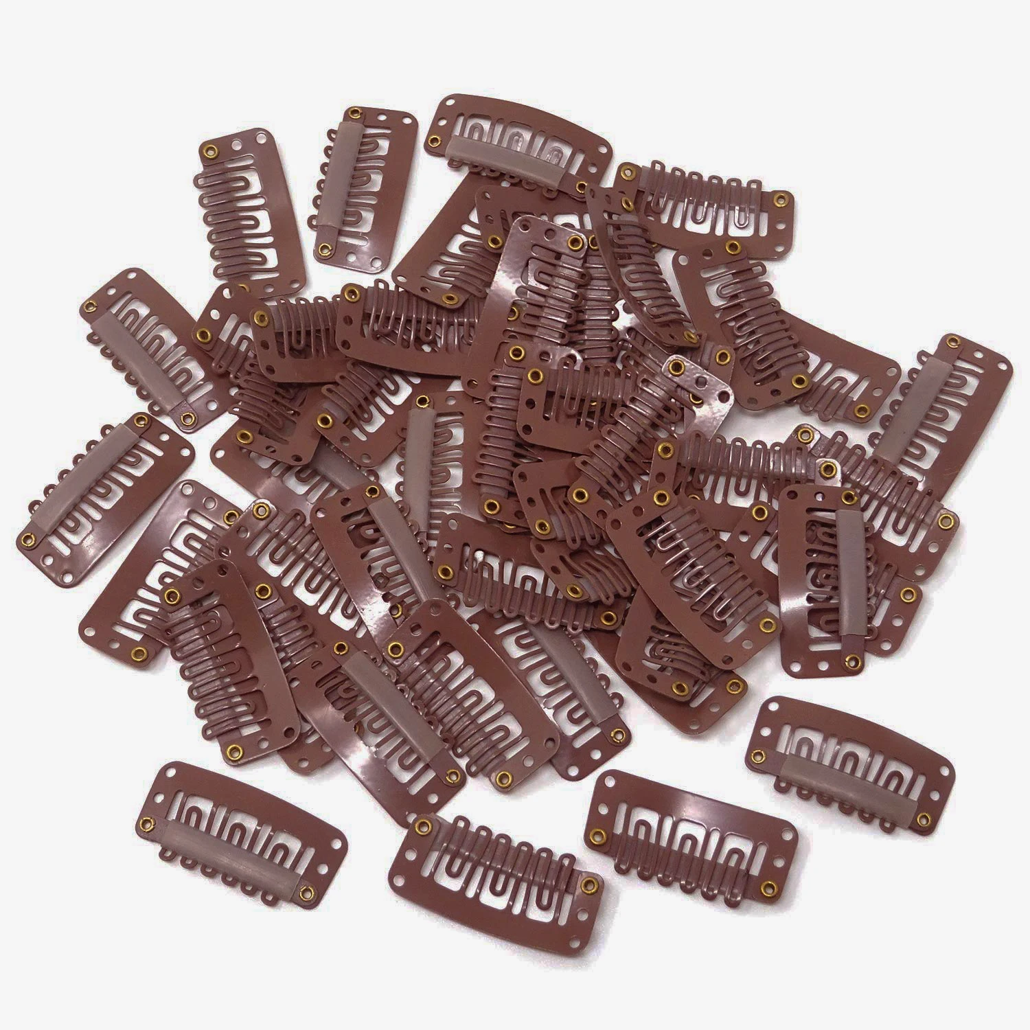 10/30/50PCS Clip In Hair Extension Wig Clips For Human Hair Bangs Snap Hair Clips For Extensions Metal Comb For Closure