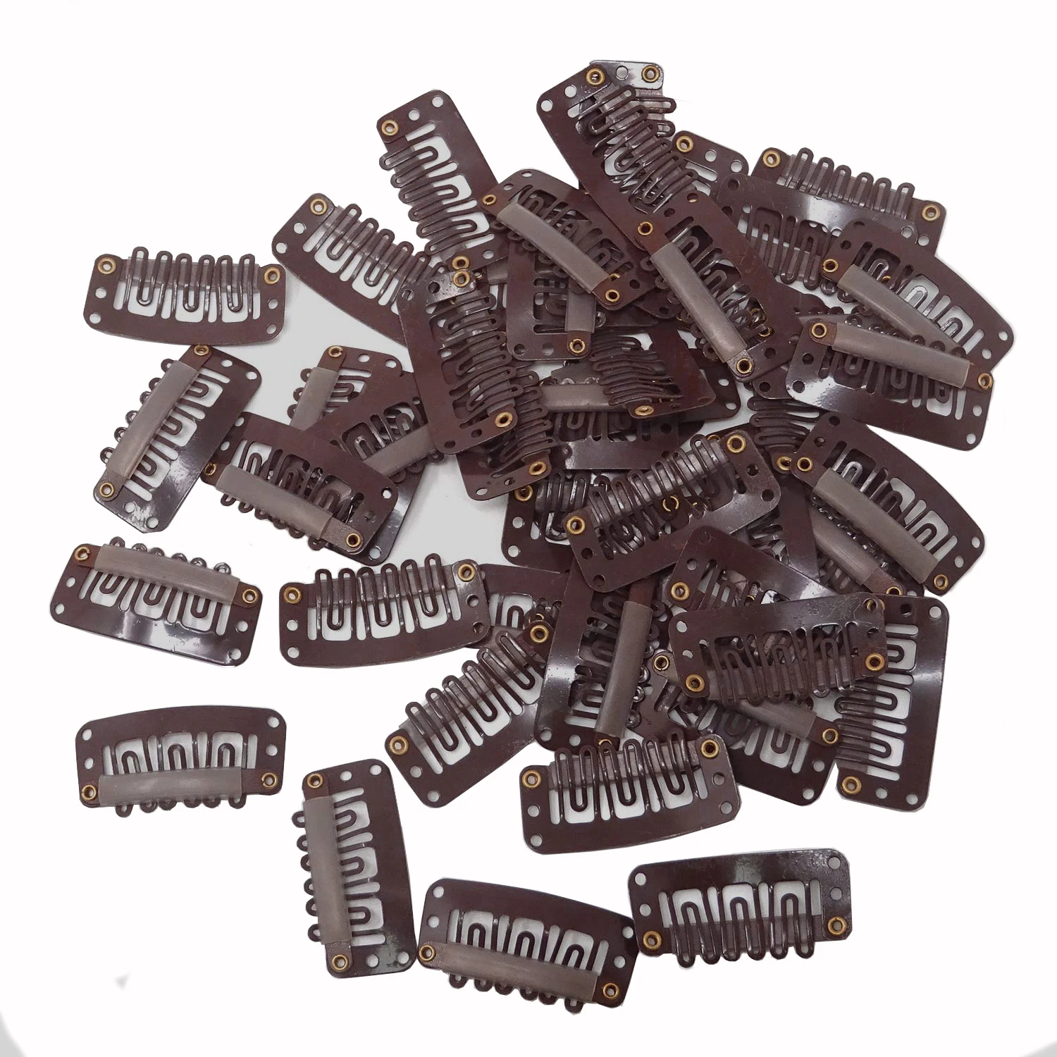 10/30/50PCS Clip In Hair Extension Wig Clips For Human Hair Bangs Snap Hair Clips For Extensions Metal Comb For Closure