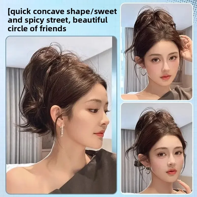 Short Curly Synthetic Claw Clip Ponytail Hair Extensions For Women High Top Bun Ponytail Hairpiece High Temperature Fiber Tail