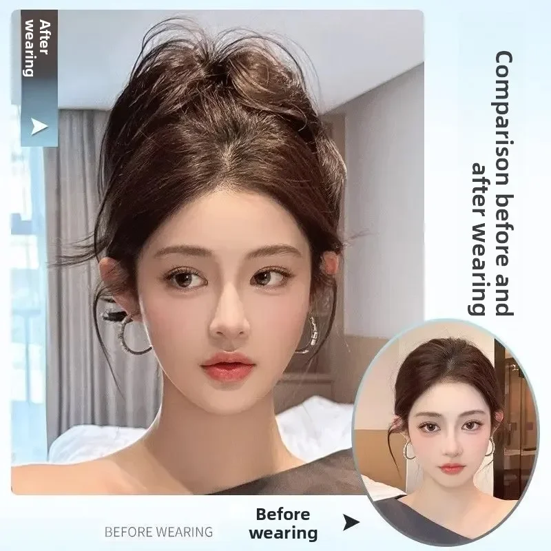 Short Curly Synthetic Claw Clip Ponytail Hair Extensions For Women High Top Bun Ponytail Hairpiece High Temperature Fiber Tail