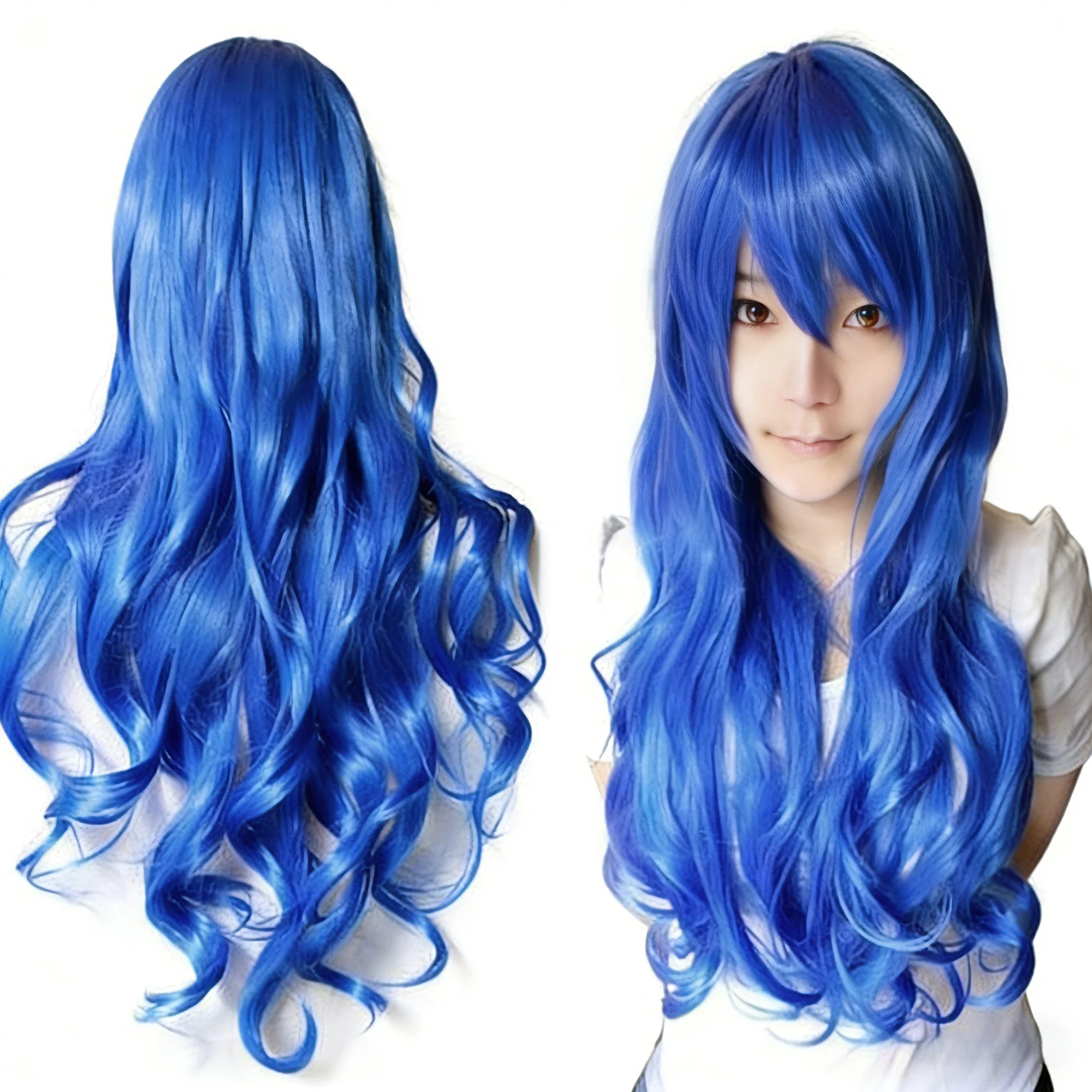 Synthetic Bright Pink Cosplay Wig Lolita Hair Curly Hitori Gotoh Anime Wig Hairpiece Yuno Gasai Halloween Costume Wig