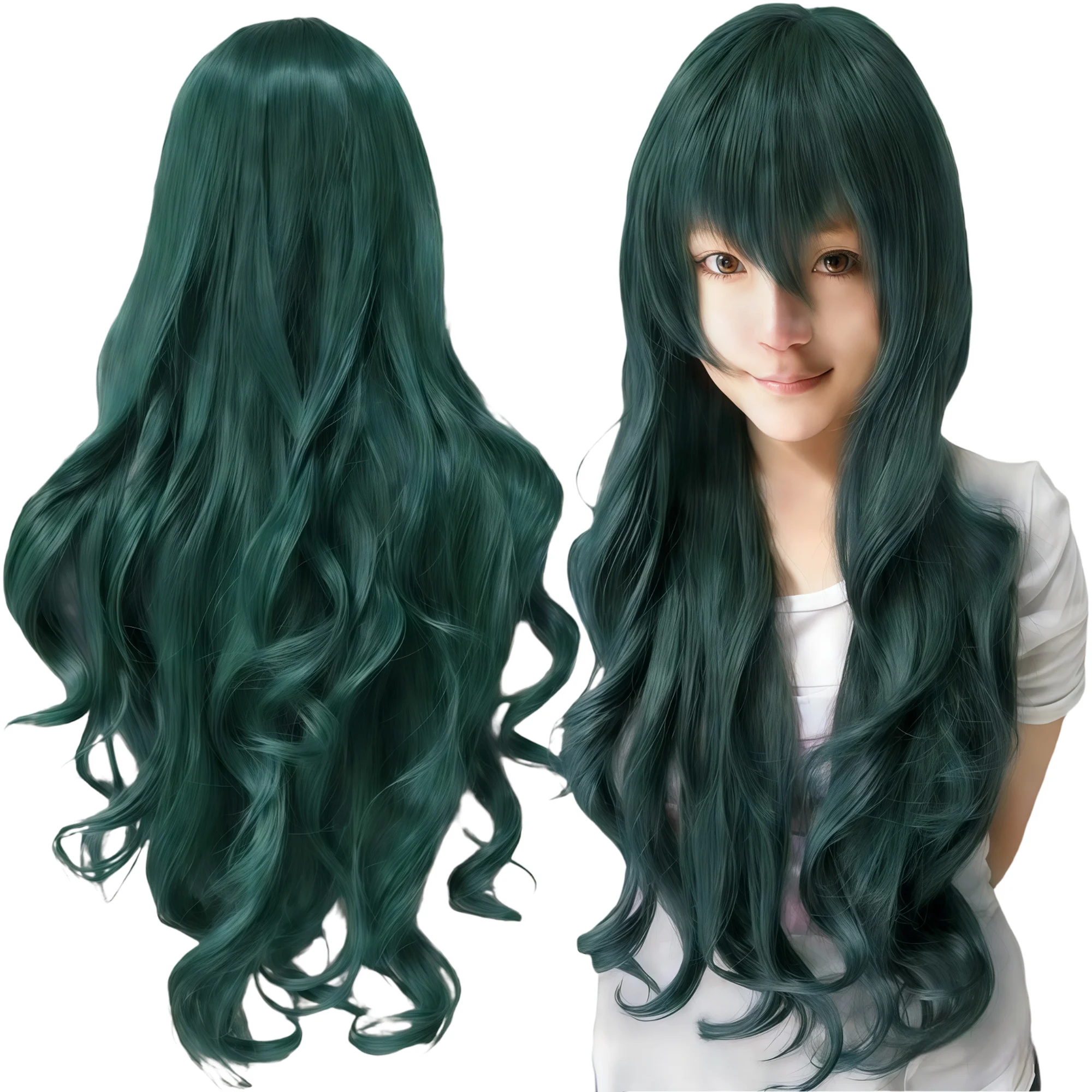 Synthetic Bright Pink Cosplay Wig Lolita Hair Curly Hitori Gotoh Anime Wig Hairpiece Yuno Gasai Halloween Costume Wig