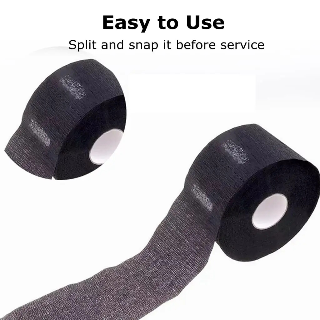 1/3/5 Roll Disposable Black Barber Neck Strips Barber Neck Paper Stretchy Strip Neck Edge Paper Haircut Styling Accessories