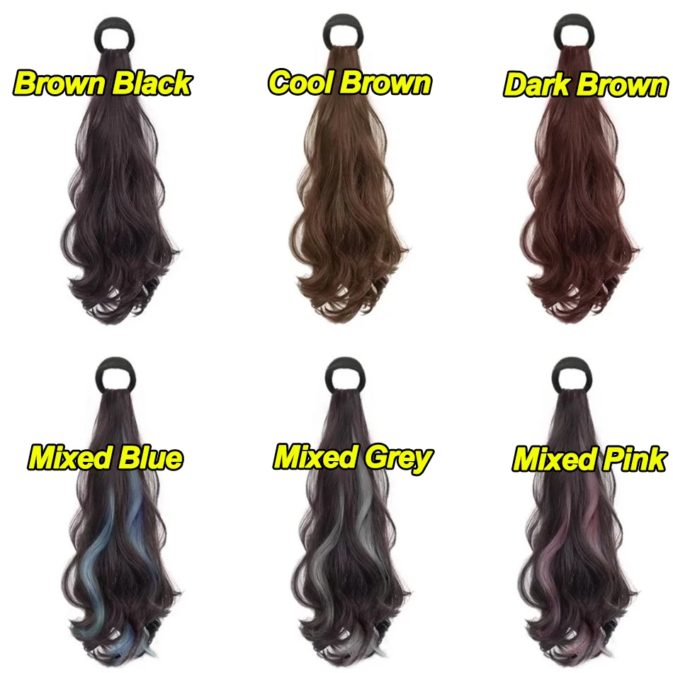 Vitality Synthetic Wig Ponytail Long Wavy Ponytail Hair With High Elasticity Rubber Band Heat Resistant Hairpiece For Daily Use