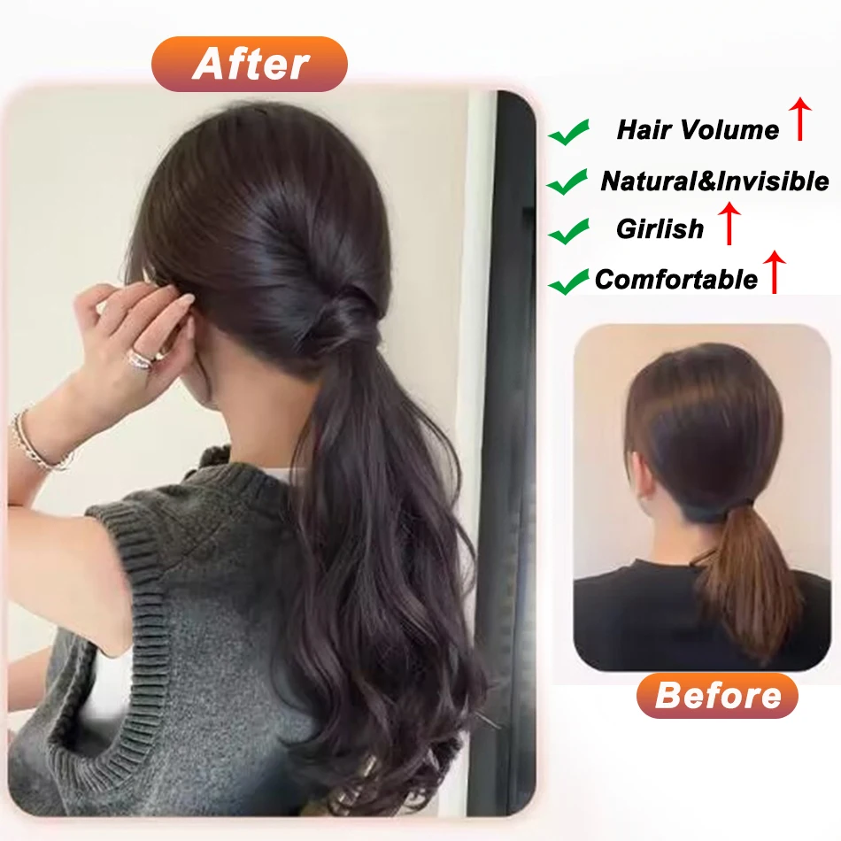 Vitality Synthetic Wig Ponytail Long Wavy Ponytail Hair With High Elasticity Rubber Band Heat Resistant Hairpiece For Daily Use