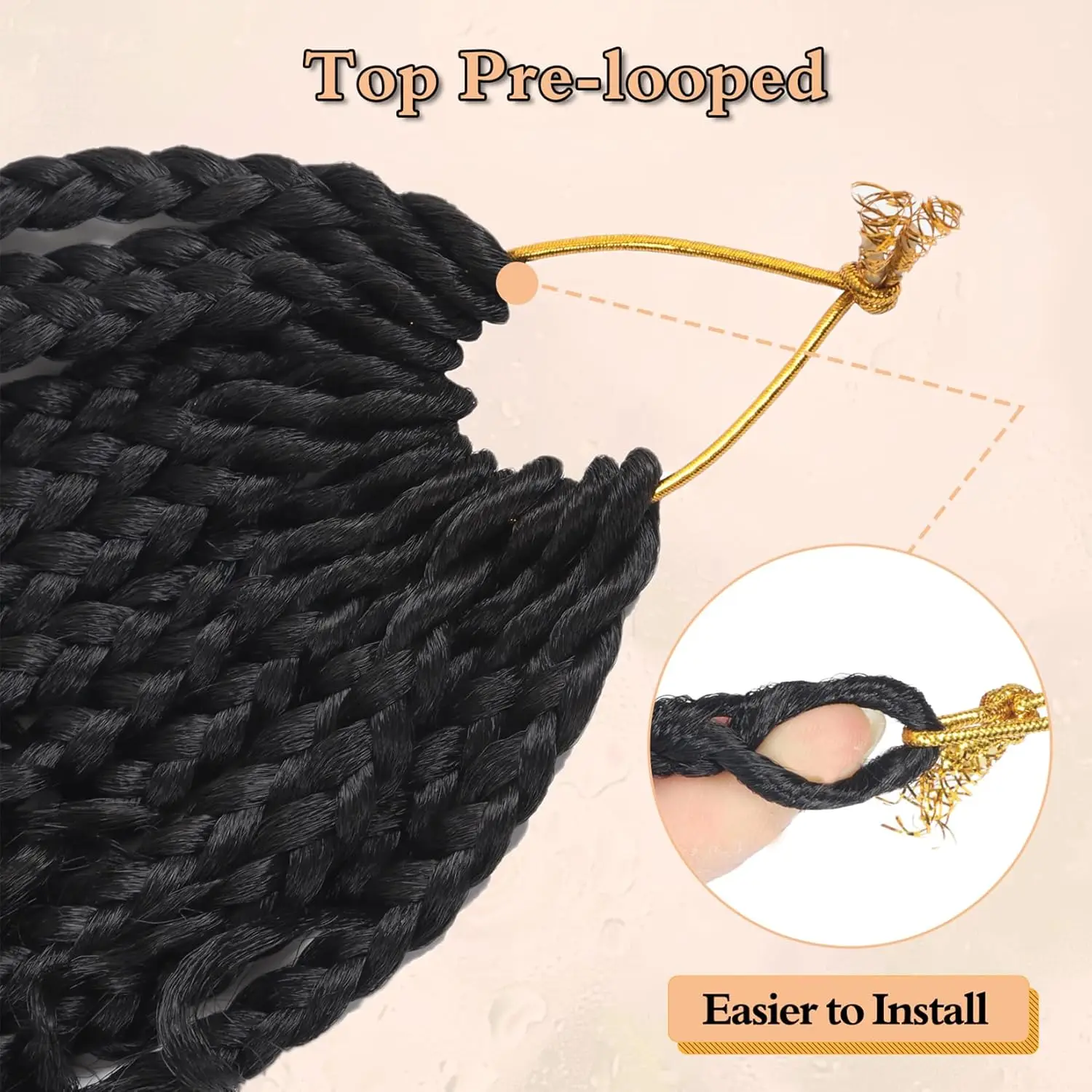 Goddess Box Braids Crochet Hair 8 Inch Pre Looped Boho Crochet Braids with Curly Ends, 8 Packs Synthetic Crochet Hair for Women
