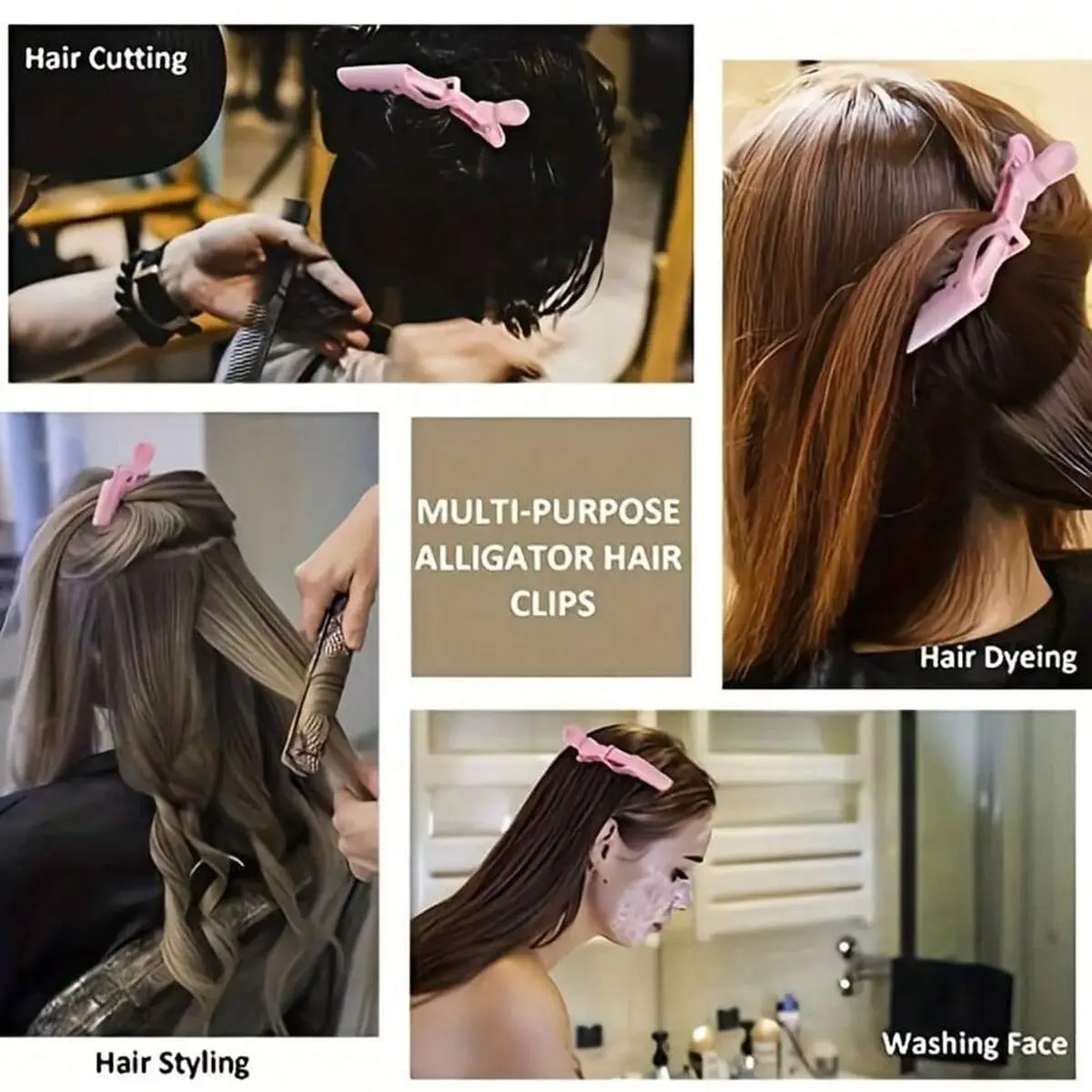 5/10/12/20 Piece Set of Multifunctional Hair Styling Sectioning Clips, Positioning and Partitioning Alligator Clips Suitable for Professional Hairdressers, Women's Hair Clips, Plastic Non-Slip Hair Clips, Professional Hairstyle Clips, Hair Salon Sectioning Clips
