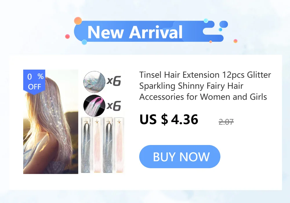 Purple Blue Tinsel Ponytail Extension with Elastic Hair Tie Glitter Braiding Hair For Kids Girls Crazy Hair Day Brave Hair