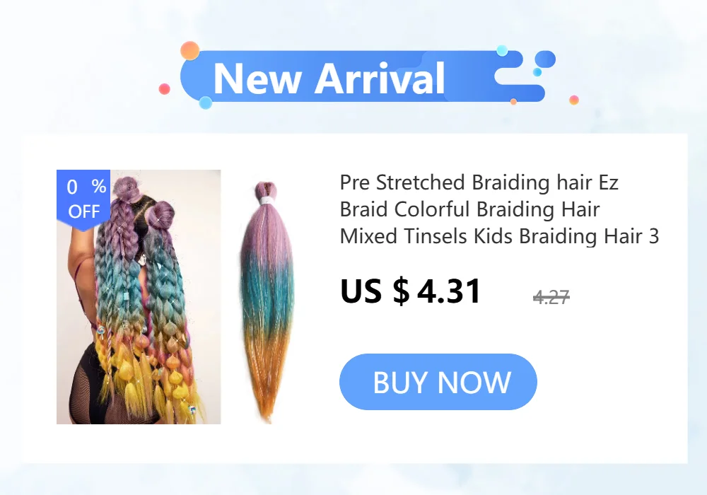 Purple Blue Tinsel Ponytail Extension with Elastic Hair Tie Glitter Braiding Hair For Kids Girls Crazy Hair Day Brave Hair
