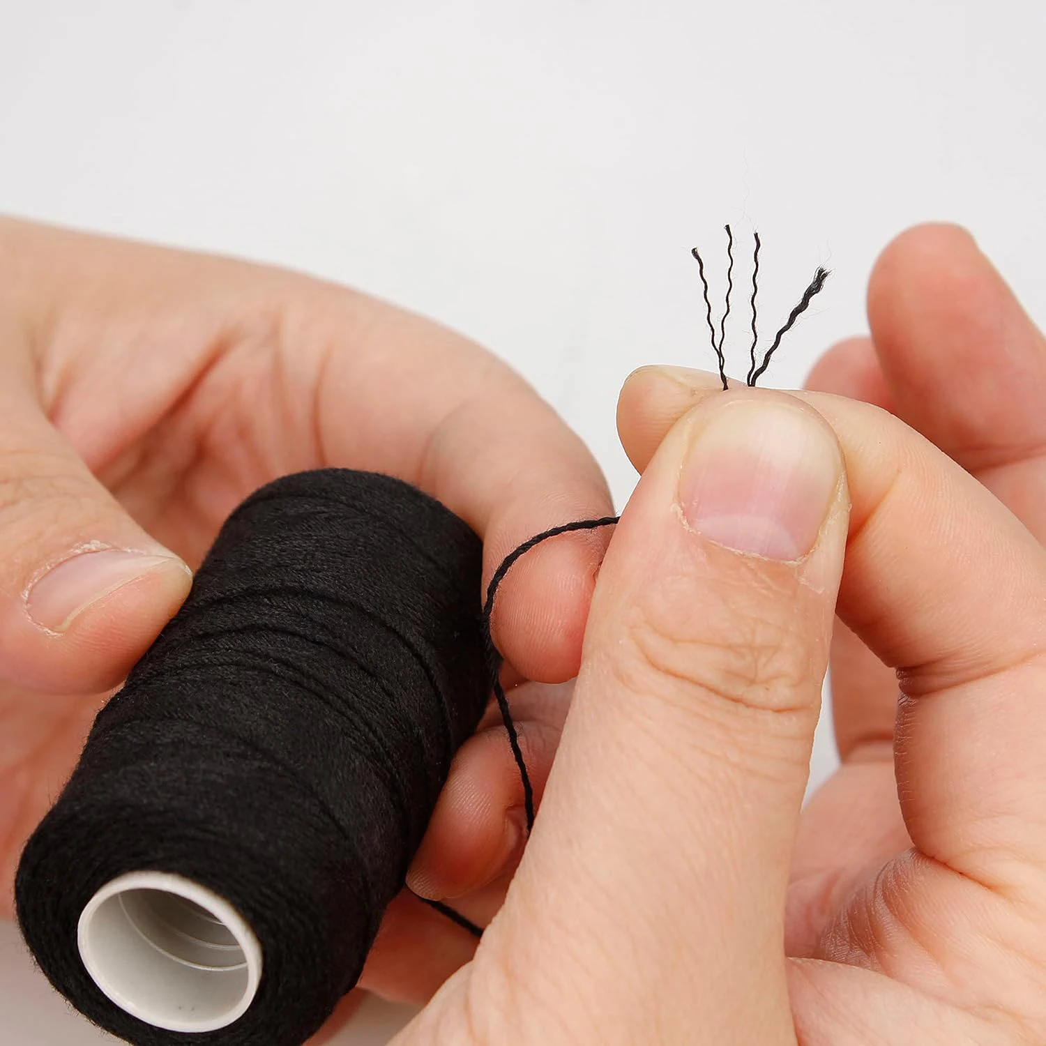 3 Rolls Hair Weaving Threads with 10 Pieces Sewing Needle Weaving Threads for Making Wigs Hand Sewing Hair Weft DIY