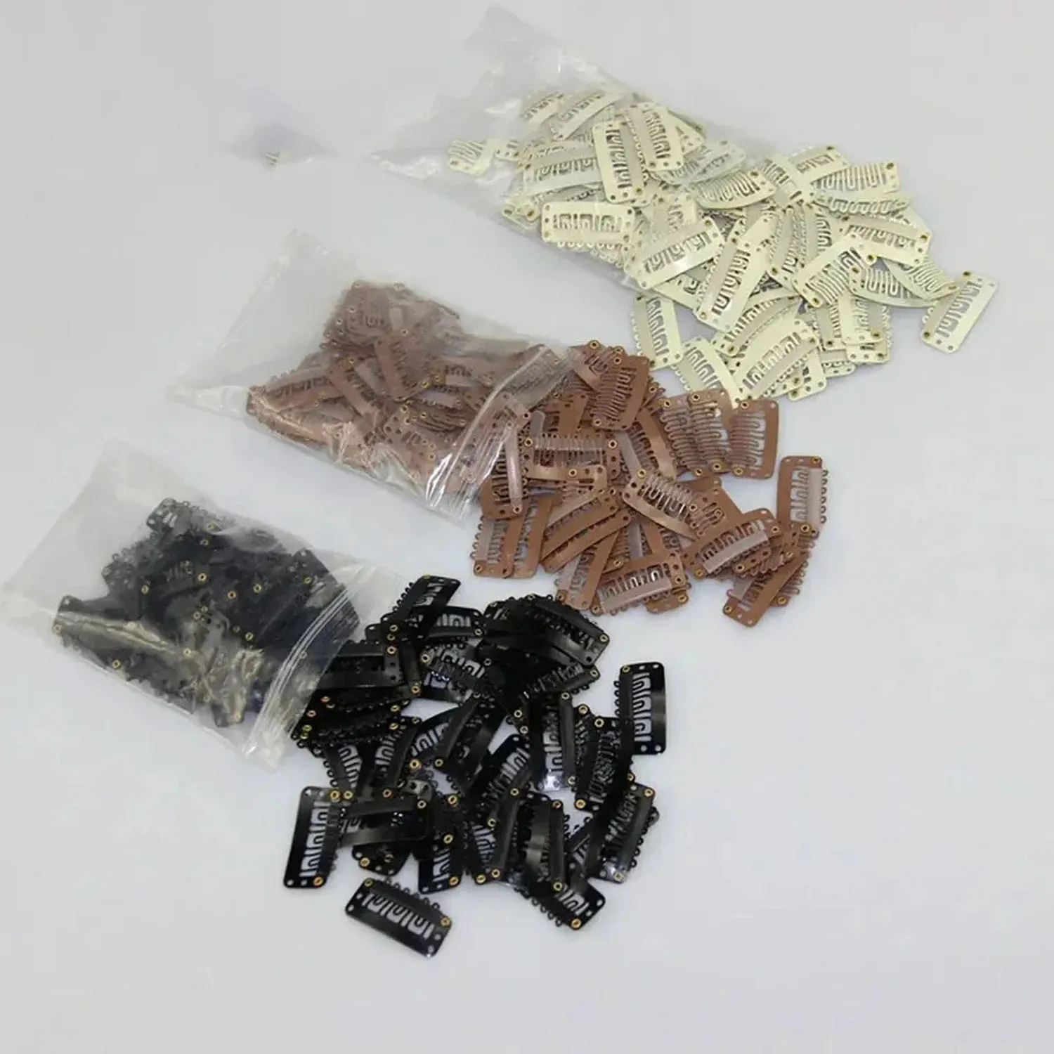 50/20pcs 2.3cm-3.2cm Black Brown Color Wig Clips Snap Clip For Hair Extension Wig Weft Wig PP Hairpins Large Clips Styling Tools