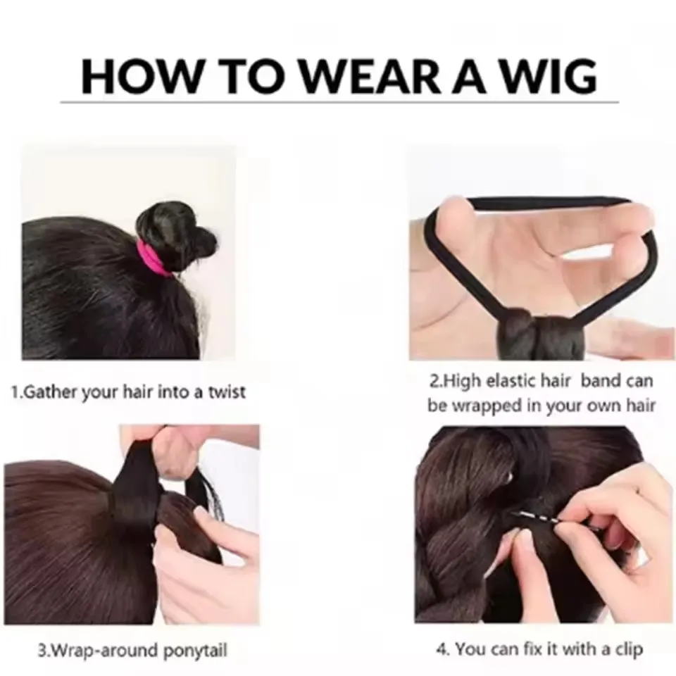 Synthetic Braids Purple Hair Ponytail Costume Hairstyle 24 Inch Long Ponytail with Clips for Kids Girls Halloween Christma Kpop