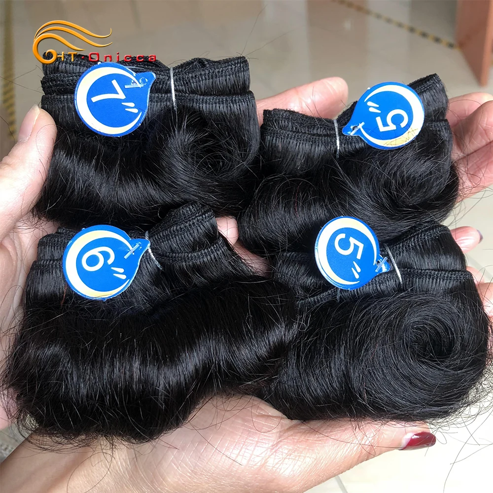 Brazilian Curly Hair 4 Bundles Double Drawn Human Hair 5 5 6 7 Inch Remy Hair Weave Bundles 1B 27 30 99J Color For Black Women