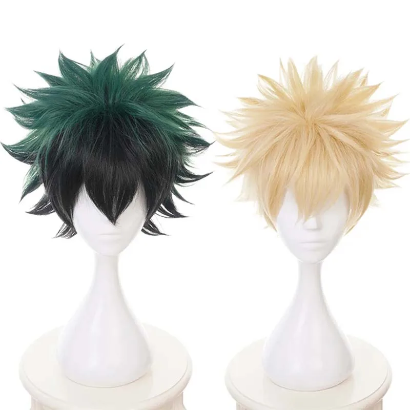 My Hero Academia Midoriya Izuku Bakugou Katsuki Bakugo Short Wig Cosplay Heat Resistant Synthetic Hair