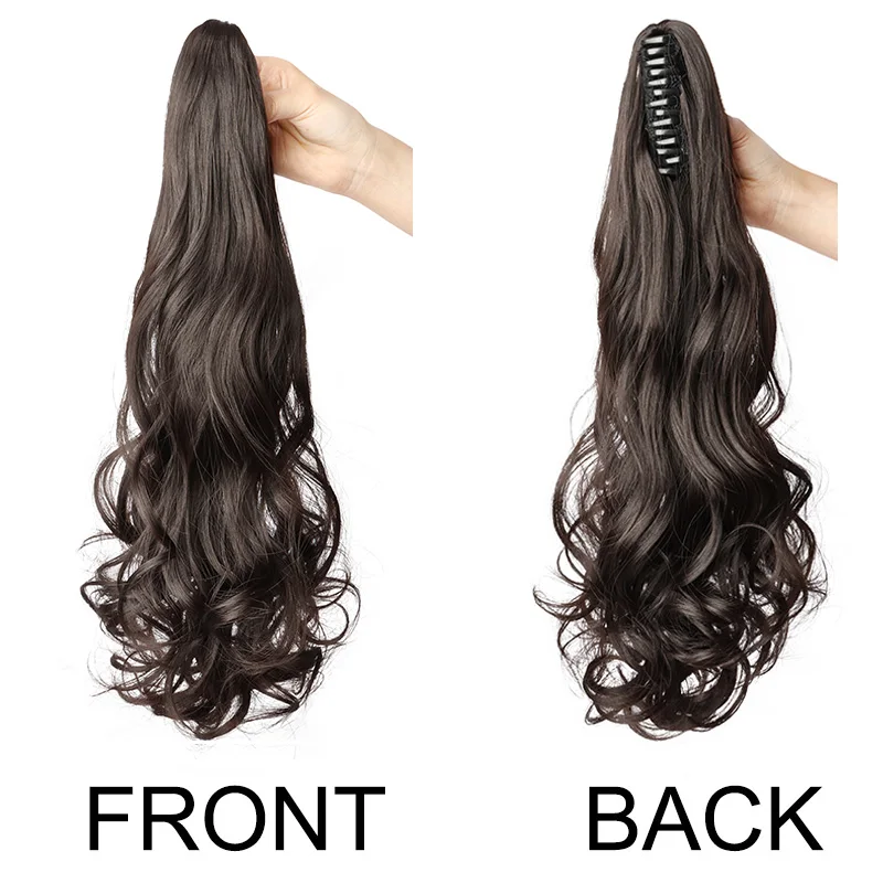 Synthetic Long Curly Ponytail Heat-resistant Claw Clip in Hair Extension Daily Easy to Wear Hairpiece for Women