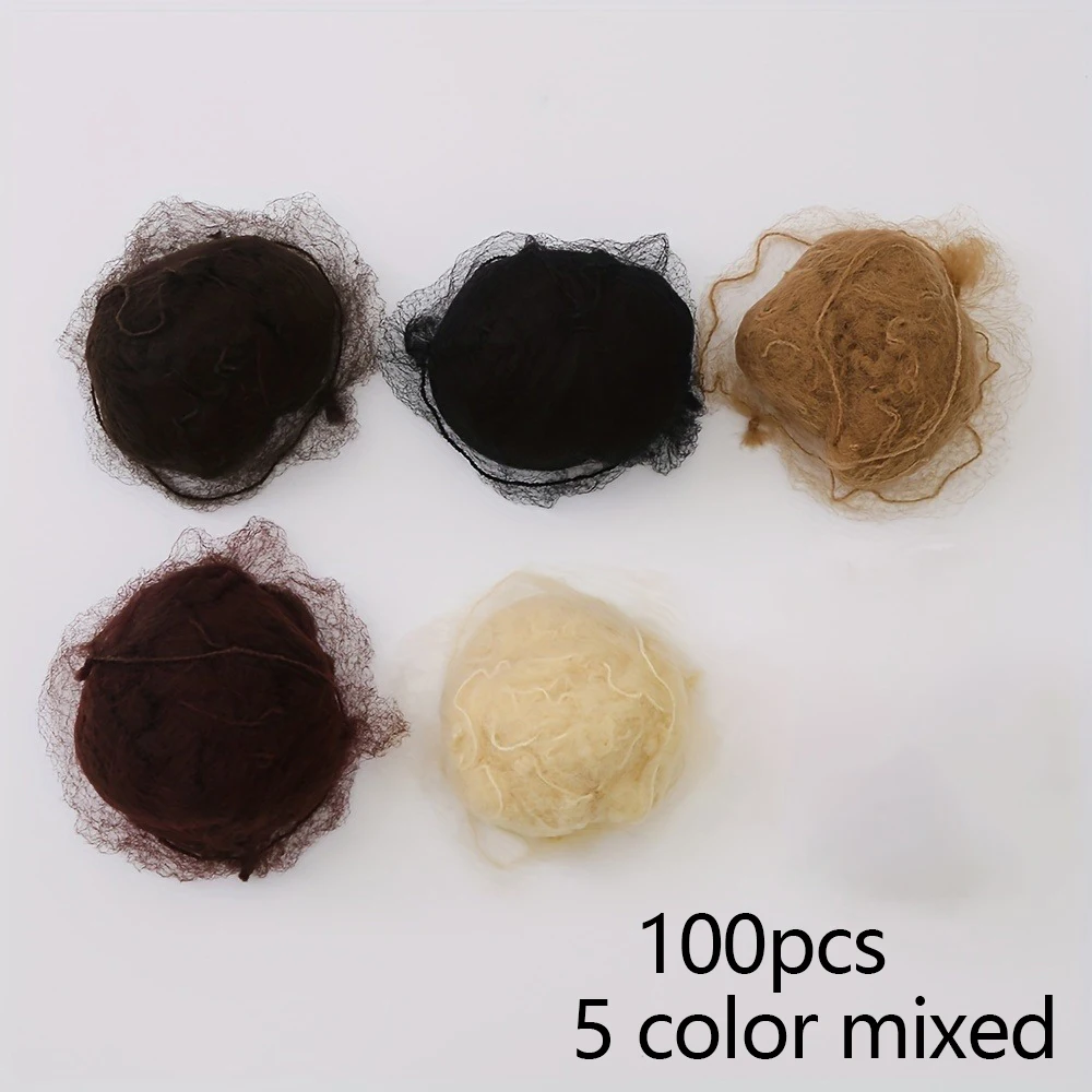 100PCS Top Quality Nylon Hair Net Star Dance Recital Buns / Hair Extension Weaving Cap Hairnets