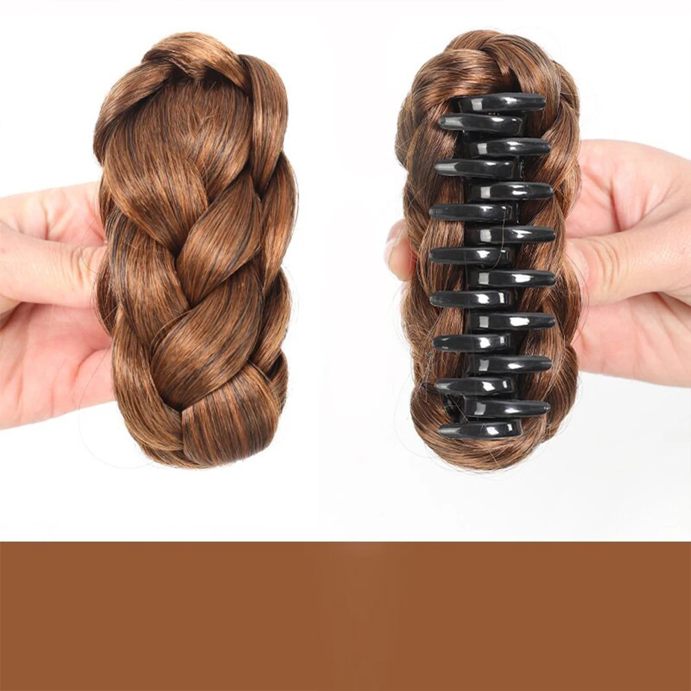 1pc Synthetic Bun Hairpiece Claw Clip Natural Texture Chignon Fake Hair Extension Hairpiece for Women Girls Daily Party Cosplay