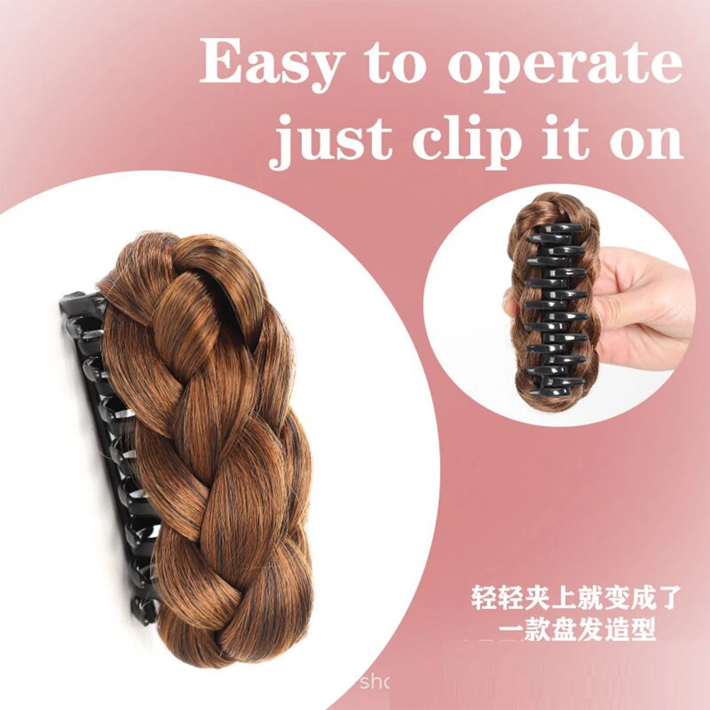 1pc Synthetic Bun Hairpiece Claw Clip Natural Texture Chignon Fake Hair Extension Hairpiece for Women Girls Daily Party Cosplay