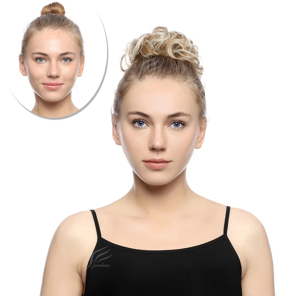 Zolin Synthetic Messy Curly Hair Bun Scrunchie Chignon Donut Elastic Rope Rubber Band Hair Bun Pad Updos Hairpiece